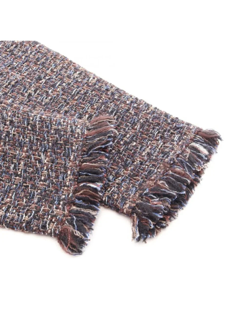 Chanel Pants Tweed Cropped Brown Wool